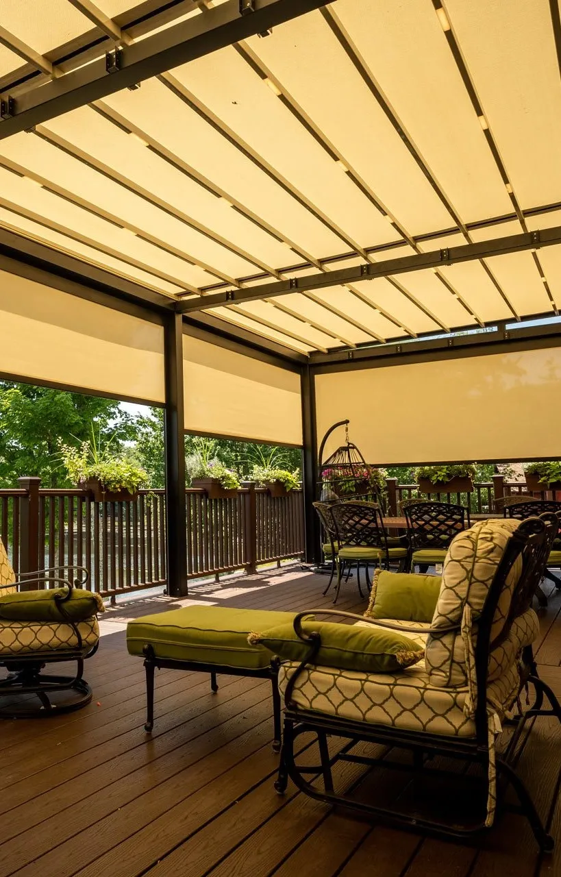 Led ışıklı motorlu alüminyum otomatik pergola